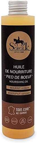 SOFOLK Aceite nutritivo e hidratante para Cuero. Hidrata y restaura la flexibilidad de su Cuero, Incluido el Cuero craquelado (200ml)