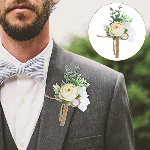 SOIMISS Rose Boutonnieres para Hombres Body Babys Boutonniere Boutonniere para Los Mejores Hombres Groom Groomsmen Boda Boda Party Party Traje Decoración