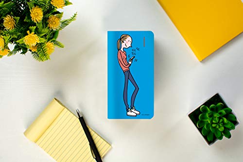 Soledad Powerbank de 6.000 mAh con ilustración Connected de Soledad Bravi sobre fondo Azul; Capacidad de 3 a 4 Cargas y dos puertos USB