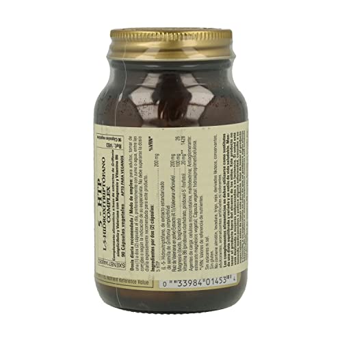 Solgar 5 - HTP ( L 5- hidroxitriptófano ) Complejo - 90 cápsulas vegetales - UE - compatible