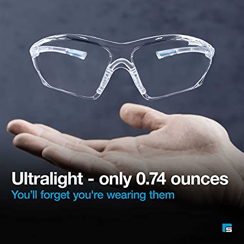SOLID. gafas pro teccion trabajo con ajuste perfecto y protección lateral integrada | gafas de seguridad con lentes transparentes, resistentes a los arañazos, antivaho y con protección UV