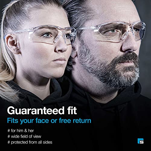 SOLID. gafas pro teccion trabajo con ajuste perfecto y protección lateral integrada | gafas de seguridad con lentes transparentes, resistentes a los arañazos, antivaho y con protección UV