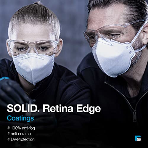 SOLID. gafas pro teccion trabajo con ajuste perfecto y protección lateral integrada | gafas de seguridad con lentes transparentes, resistentes a los arañazos, antivaho y con protección UV