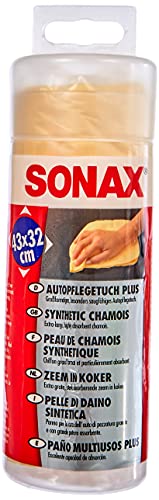 SONAX Paño para el cuidado del automóvil PLUS (1 unidad) para limpiar superficies húmedas de pintura, cromo y ventanas, 43x32cm | N.° 04177000
