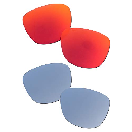 SOODASE Para Oakley Trillbe X Gafas de Sol Rojo/Plata 2 Pares Lentes de Repuesto polarizadas