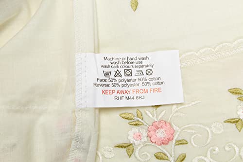 SOPHIE - Juego de Funda de edredón y Fundas de Almohada para Cama de Matrimonio (poliéster, algodón), diseño Floral, Color Crema