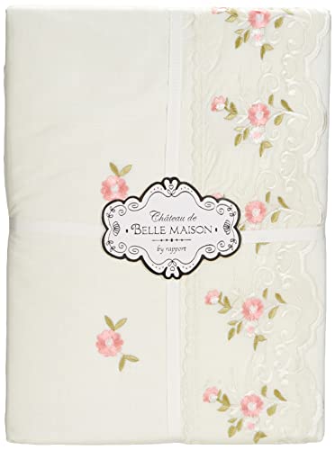 SOPHIE - Juego de Funda de edredón y Fundas de Almohada para Cama de Matrimonio (poliéster, algodón), diseño Floral, Color Crema