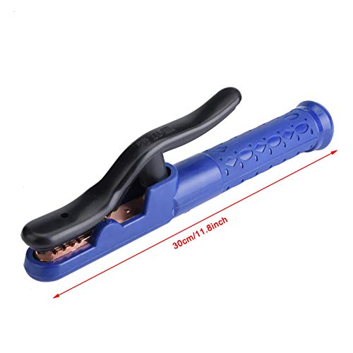 Soporte Electrodo de Soldadura Aislamiento 800 A de Capacidad Cobre Resistente Latón Cobre Rojo Soporte Non-Conductor Abrazadera Pinza de Mandíbula para Máquina de Soldar (Azul clásico)(Latón)