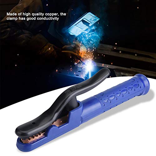 Soporte Electrodo de Soldadura Aislamiento 800 A de Capacidad Cobre Resistente Latón Cobre Rojo Soporte Non-Conductor Abrazadera Pinza de Mandíbula para Máquina de Soldar (Azul clásico)(Latón)