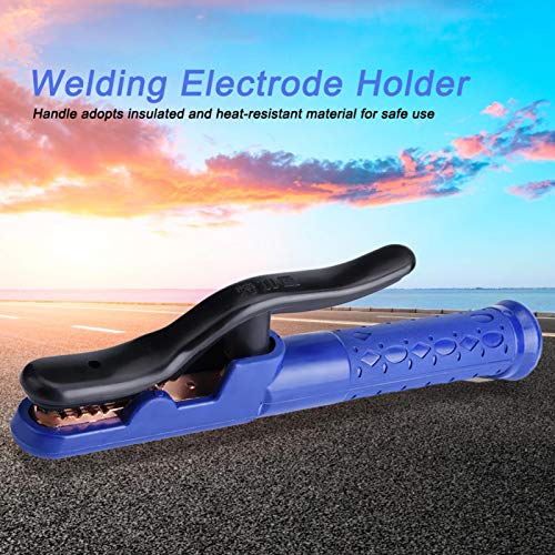 Soporte Electrodo de Soldadura Aislamiento 800 A de Capacidad Cobre Resistente Latón Cobre Rojo Soporte Non-Conductor Abrazadera Pinza de Mandíbula para Máquina de Soldar (Azul clásico)(Latón)