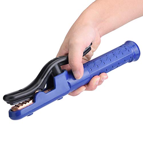Soporte Electrodo de Soldadura Aislamiento 800 A de Capacidad Cobre Resistente Latón Cobre Rojo Soporte Non-Conductor Abrazadera Pinza de Mandíbula para Máquina de Soldar (Azul clásico)(Latón)