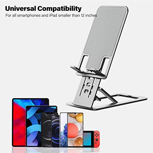 Soporte para Teléfono, Soporte para Tableta, Soporte para Teléfono Ajustable de Múltiples Angulos, Compatible con iPhone 12 / 11 / SE / XS / XR / 8, Samsung, Teléfonos Tnteligentes, ἱPad (4-12 '')