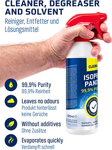 sopropilico 99,9% Isopropanol Limpieza IPA - Limpiador de desengrasante 500 ml
