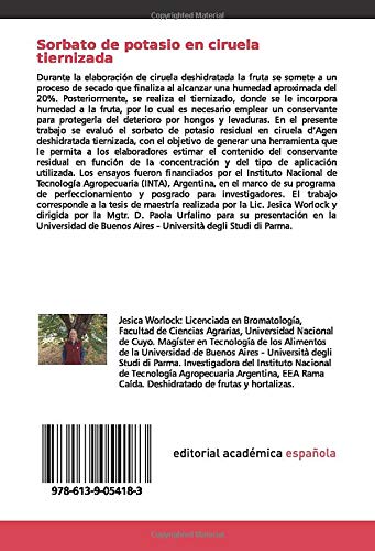 Sorbato de potasio en ciruela tiernizada: Determinación del conservante en función de la concentración y aplicación utilizada