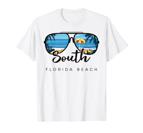 South Beach Florida Palm Tree Gafas de sol recuerdo Camiseta