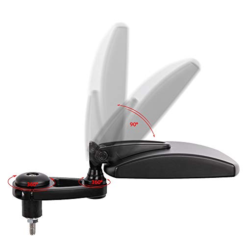 SOWBAY Accesorios de Motos Espejos de Aluminio de 7/8" 22mm Manillar Fit Calle sin Salida del Espejo retrovisor/for Triumph Triple/Ajuste for Guzzi MV/Ajuste for Agusta (Color : Black)