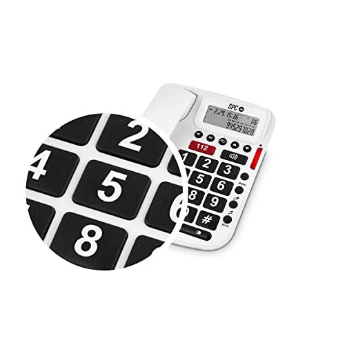 SPC Comfort Volume – Teléfono Fijo sobremesa con Teclas Grandes, Volumen Extra Alto, Manos Libres, Botón SOS y 2 Memorias Directas