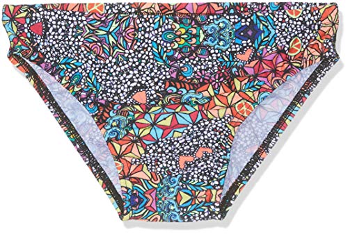 Speedo 5cm Allover Brief Am Bañador, Hombre, Black/Bright Zest/Neon Orchid, 28