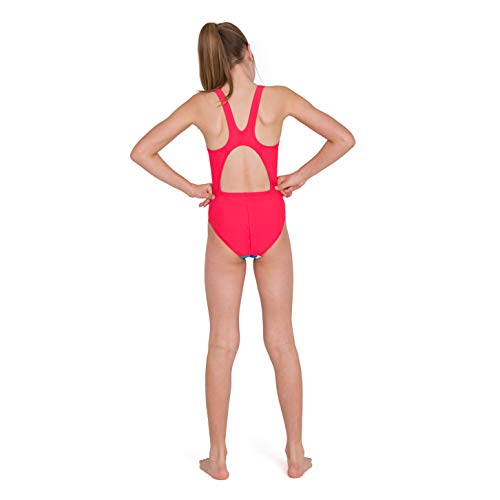 Speedo Digital Placement Pulseback Bañador, Niñas, Multicolor (Lava Red/Fluo Yellow/Cotton Candy/Jade/Bondi Blue/White/Black), 32 (13-14 Años)