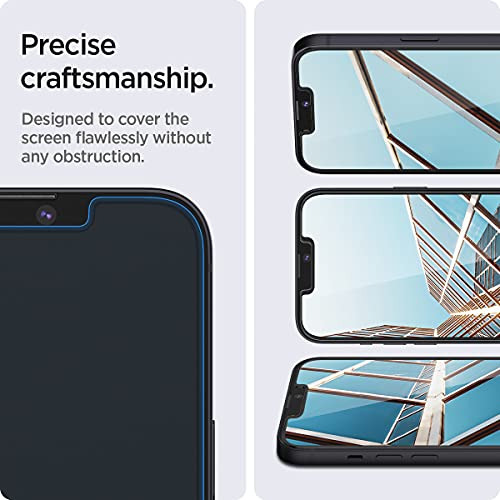 Spigen EZ Fit Protector Pantalla para iPhone 13 y iPhone 13 Pro, Alta Definicion, Dureza 9H - 2 Unidades