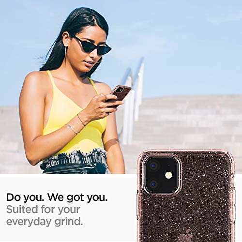 Spigen Funda Liquid Crystal Glitter Compatible con iPhone 11 - Rosa Quartz