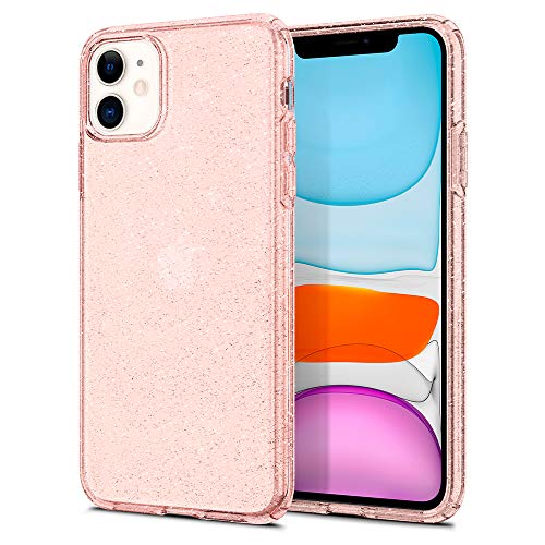 Spigen Funda Liquid Crystal Glitter Compatible con iPhone 11 - Rosa Quartz
