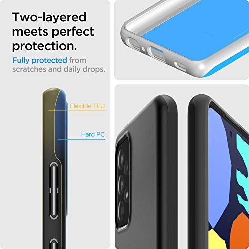 Spigen Funda Thin Fit Compatible con Samsung Galaxy A52 5G y Comapatible con Samsung Galaxy A52 4G LTE y Comapatible con Samsung Galaxy A52s 5G- Negro