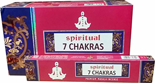 Spirtual 7 chakras Premium varillas de incienso Masala/Joss Sticks/Agarbatties (15 G x 12 paquetes)