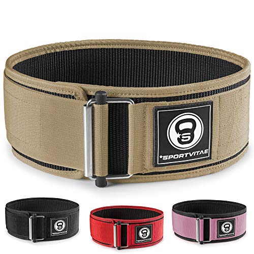 Sportvitae® Cinturón Lumbar Gimnasio, Cinturon Gimnasio Hombre y Mujer, Cinturon Halterofilia, Powerlifting, Levantamiento Peso, Musculacion, Cinturon Gym Hombre, 100% Nylon, Hebilla Autoblocante