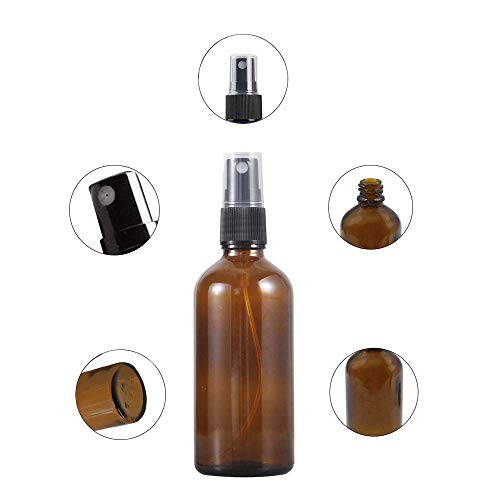 Spray Botellas,12 Pcs Glass Spray Bottles,50 ml Botella de Spray,Amber Glass Bottles,Reutilizable,Para Aceites Esenciales, Mezclas de Aromaterapia,Perfumes,Planta,LíQuidos QuíMicos, FarmacéUtico