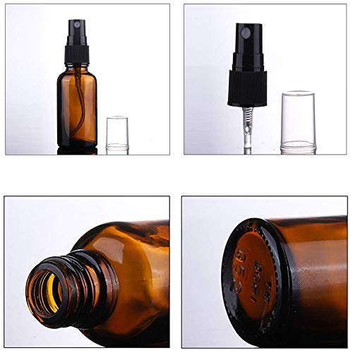 Spray Botellas,12 Pcs Glass Spray Bottles,50 ml Botella de Spray,Amber Glass Bottles,Reutilizable,Para Aceites Esenciales, Mezclas de Aromaterapia,Perfumes,Planta,LíQuidos QuíMicos, FarmacéUtico