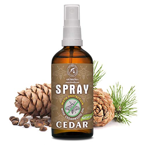 Spray de Polilla con Aceites Esenciales de Cedro y Limón 100ml - Protección Natural de la Polilla - Ambientador de Armario - Paño Protector Spray - Cuidado de la Tela - Cedar Scent Spray