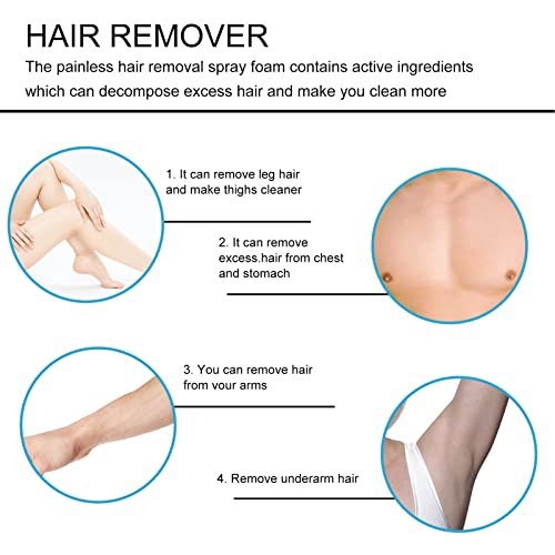 Spray Depilatorio, Inhibidor de Pelo Vegetal, Depilador, Spray Suave para Quitar el Vello para la Cara, Axilas, Brazos, Piernas, Depilatorio Hidratante, Spray Depilatorio Indoloro