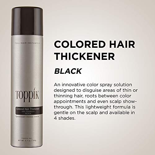 Spray Voluminizador Negro, Diseñado para Cubrir la Escasez de Cabello y Crear más Densidad en el Cabello, 180 ml