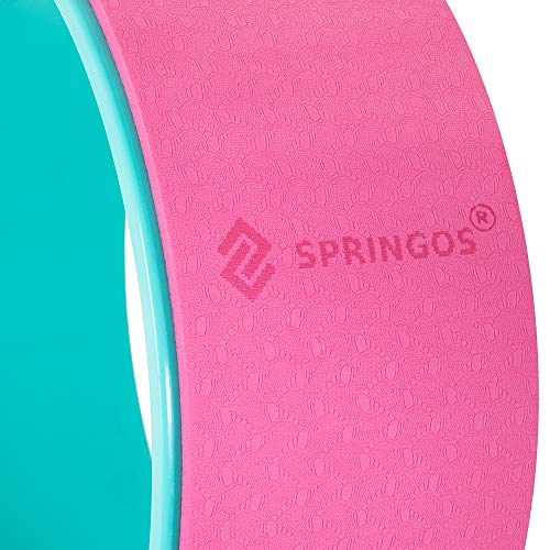 SPRINGOS Yoga Wheel Pilatesrolle Yogarolle Rückenstrecker Fitness Rueda Rosa-Violeta, Grün-Rosa, Verde y Rosa.