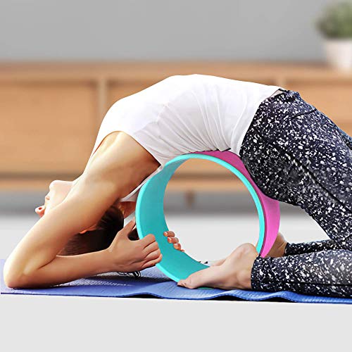 SPRINGOS Yoga Wheel Pilatesrolle Yogarolle Rückenstrecker Fitness Rueda Rosa-Violeta, Grün-Rosa, Verde y Rosa.