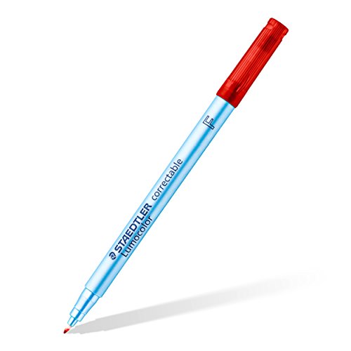 Staedtler Lumocolor 305F WP4-1. Rotulador borrable de punta fina. Estuche con 4 marcadores de colores variados.