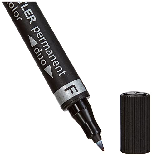 Staedtler Lumocolor 348-9 BKD. Rotulador permanente de doble punta. Un marcador de doble punta de color negro.