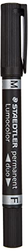 Staedtler Lumocolor 348-9 BKD. Rotulador permanente de doble punta. Un marcador de doble punta de color negro.