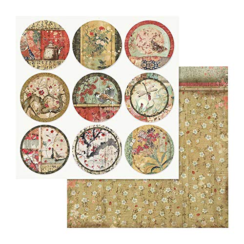 Stamperia International KFT SBBL58 Hojas de papel - jardín oriental, Multicolor, 30.5 x 30.5 (12"" x 12"")