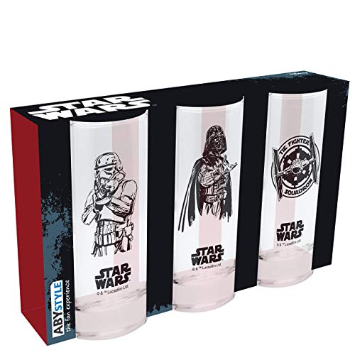 Star Wars - Set de 3 vasos - dark vader, stormtrooper, tie fighter - merchandising cine