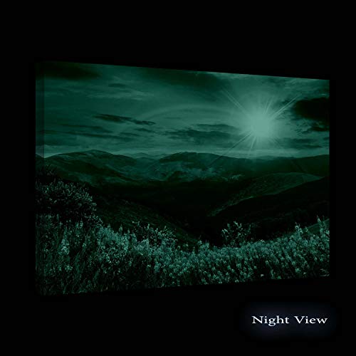 Startonight Cuadro Moderno en Lienzo Sol y Arco Iris de Ensueño, Paisaje Flores y Montaña para Salon Decoración 60 x 90 cm