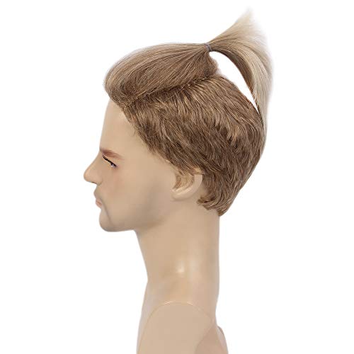 STfantasy Pelucas de hombre rubio ceniza Layayer corto Parte lateral Peluca sintética para hombres Niños Disfraz de fiesta de cosplay usado diariamente y Peluca de hombre de Halloween
