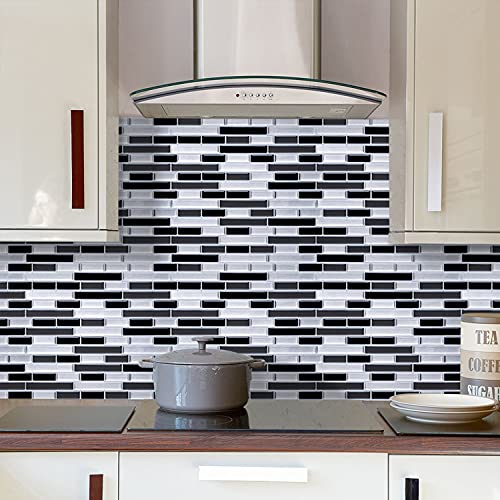 STICKGOO Panel de azulejos antisalpicaduras y antimoho de gama alta, lámina autoadhesiva de azulejos para cocina y baño, solo hay que pelar y pegar, extraíble, 27,94 x 23,37 cm (6 láminas)