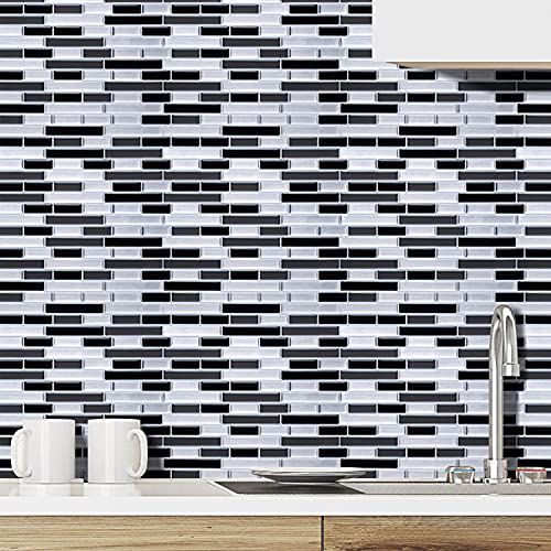 STICKGOO Panel de azulejos antisalpicaduras y antimoho de gama alta, lámina autoadhesiva de azulejos para cocina y baño, solo hay que pelar y pegar, extraíble, 27,94 x 23,37 cm (6 láminas)