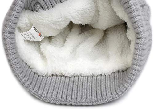 styleBREAKER cálido Gorro de Punto Fino con pompón con Motivo Trenzado, Gorro con pompón de Pelo Artificial, Gorro de Punto Relleno de Invierno, Unisex 04024100, Color:Rojo