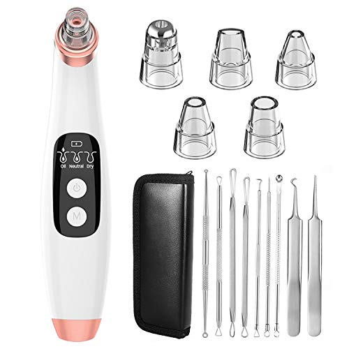 Succionador de Puntos Negros con Cámara, WIFI Removedor de Espinilla Visible Eléctrico para Facial Acne Pimple Grease, USB Recargable, 6 Puntas reemplazable - Compatible con Android IOS Windows Mac
