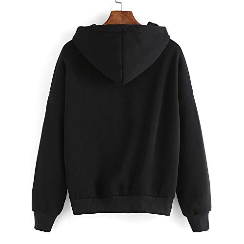 Sudadera para Mujer,riou Sudadera con Capucha Adolescentes Chica Estampado Amor Manga Larga Tops Suéter Abrigo Jersey Mujer Otoño-Invierno Camiseta Hoodie Pullover