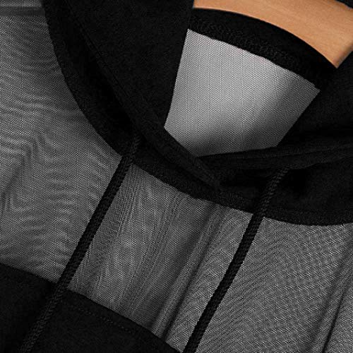 Sudaderas Mujer Cortas Tumblr,Otoño Transparente Camiseta de Manga Larga Blusa Tops Pullovers