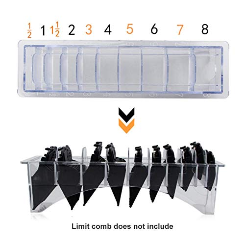 Sue-Supply Base Universal De 8 Rejillas para Cortapelos Límite De Peine Guía De Peine Tamaño De Accesorio Barber Herramienta De Reemplazo Guía De Peine Caja De Almacenamiento